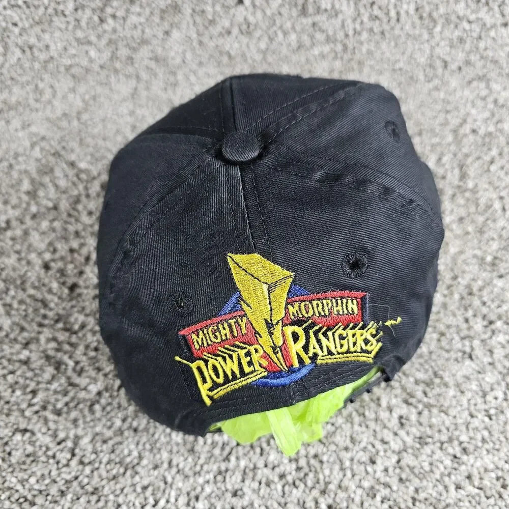 Vintage Mighty Morphin Power Rangers Hat Cap Snap Back Black Red Jason Youth 90s